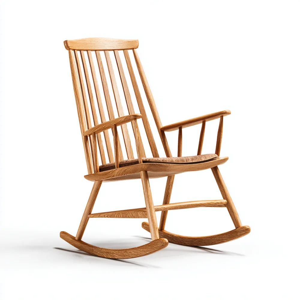 Schaukelstuhl Massivholz 100x60x90 cm – Eiche – Klassisches Design-Livornestx