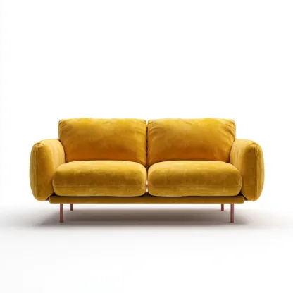 2-Sitzer-Sofa Samt Gelb 150x80x70 cm - Modernes Design-Livornestx