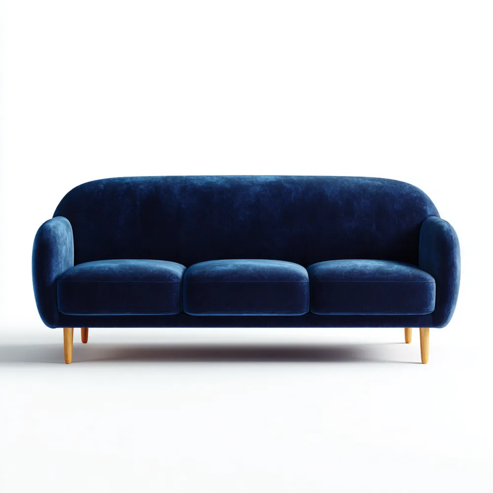 Canapé 3 places Velours 200x90x85 cm - Bleu - Design Moderne