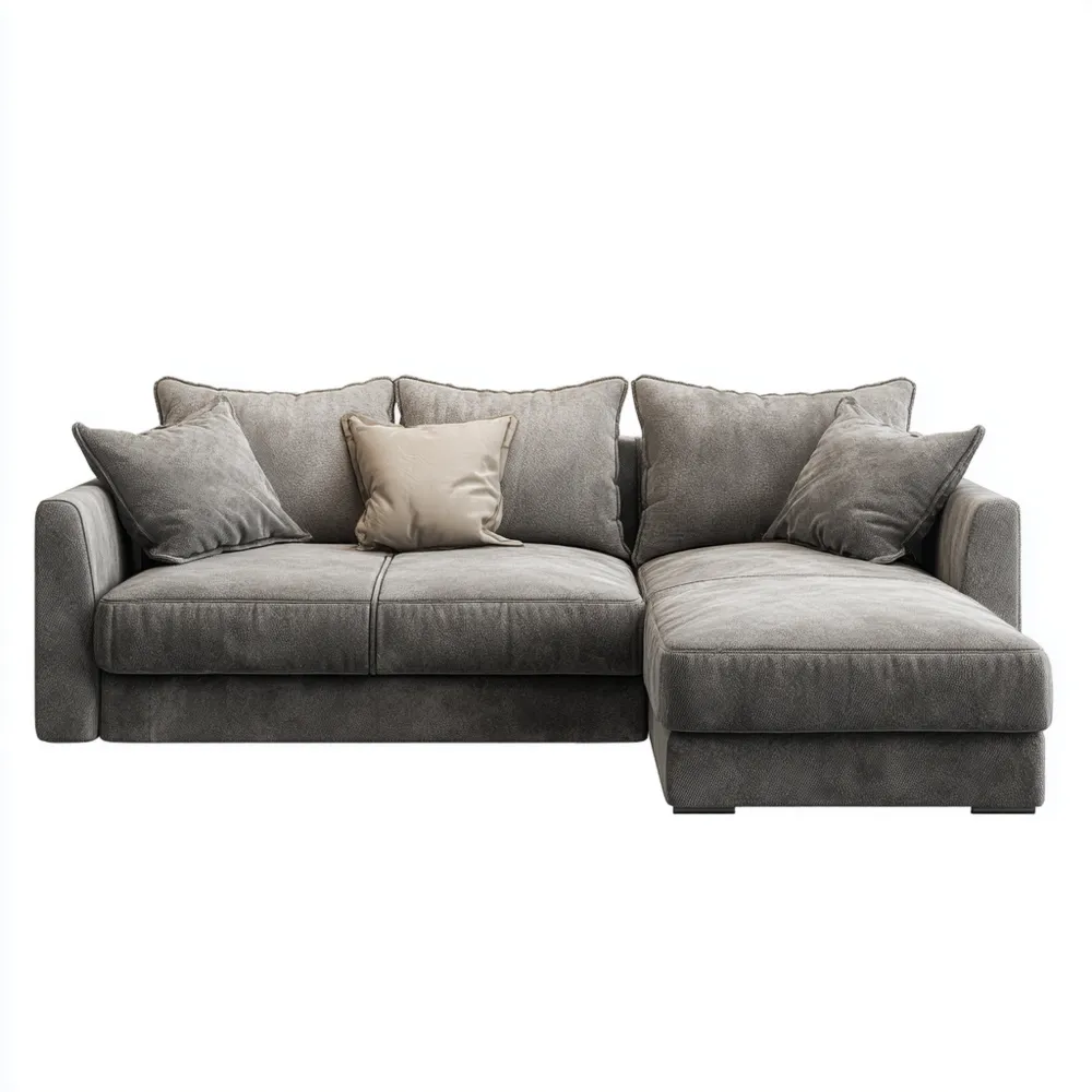 Canapé d'angle tissu 230x150x80 cm - Gris Foncé - Design contemporain