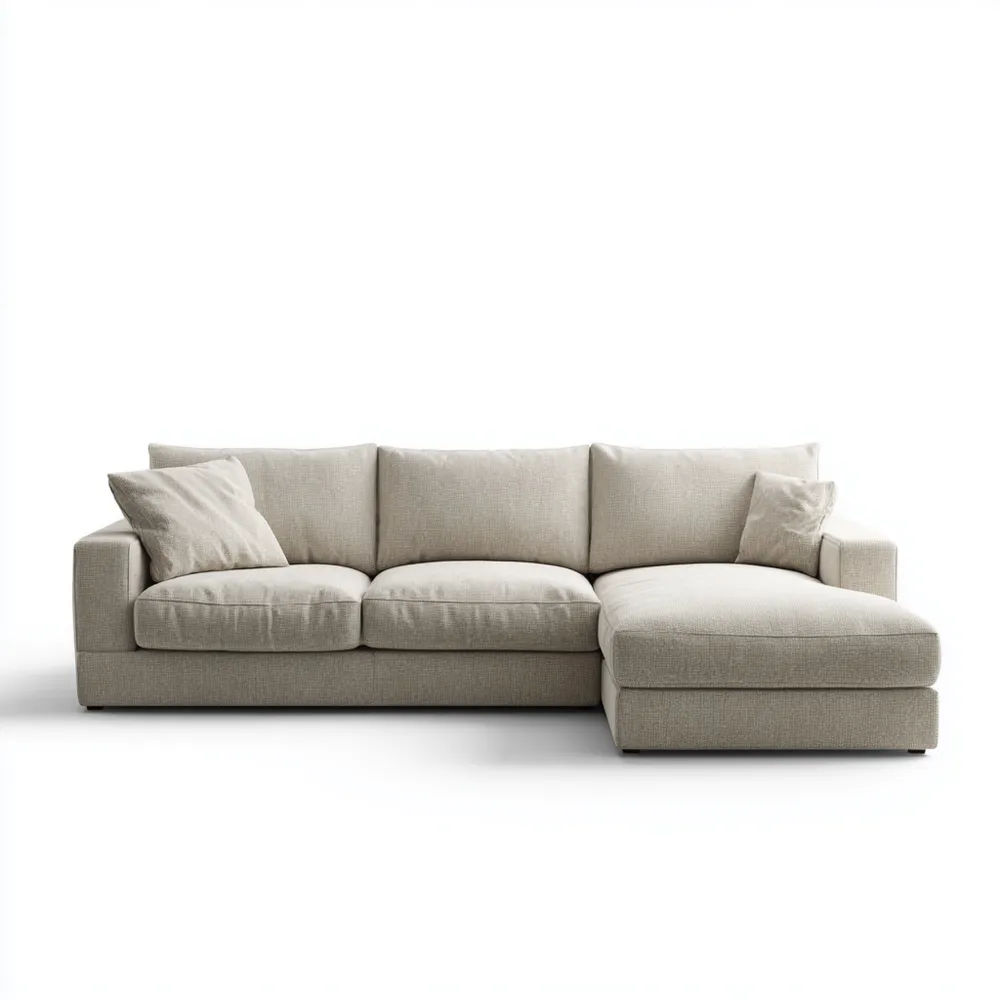 Canapé d'angle tissu 260x160x85 cm - Beige - Design moderne