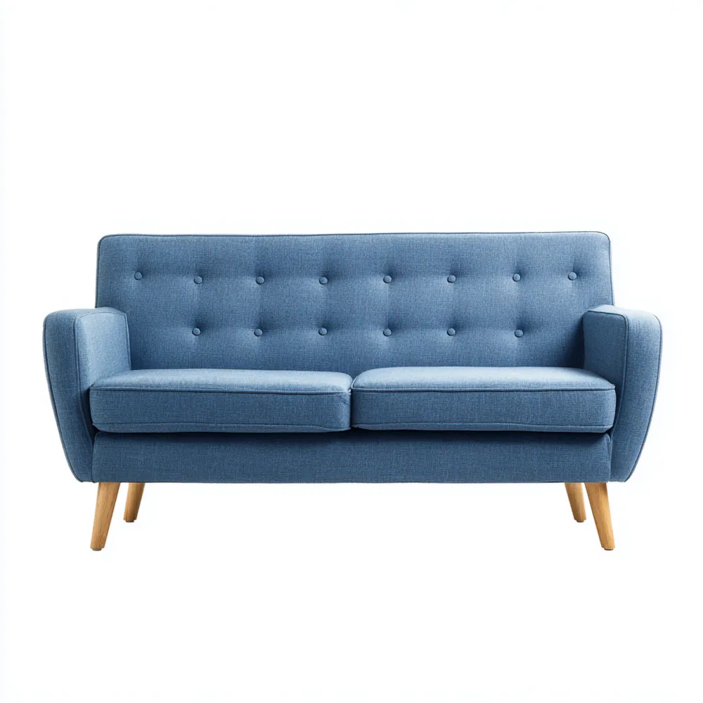 Canapé 2 places tissu 140x80x85 cm - Bleu - Design moderne