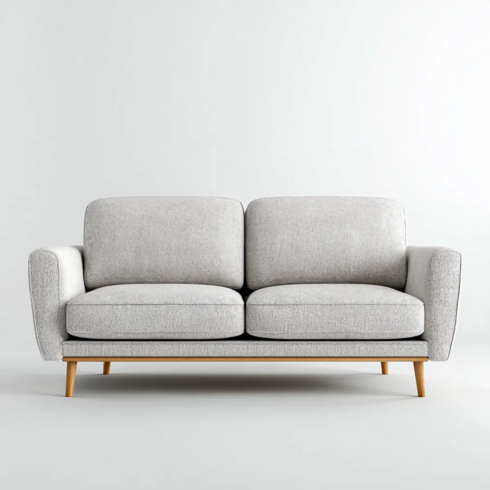 Canapé 2 places Tissu rembourré 150x85x75 cm - Gris Clair - Design Contemporain