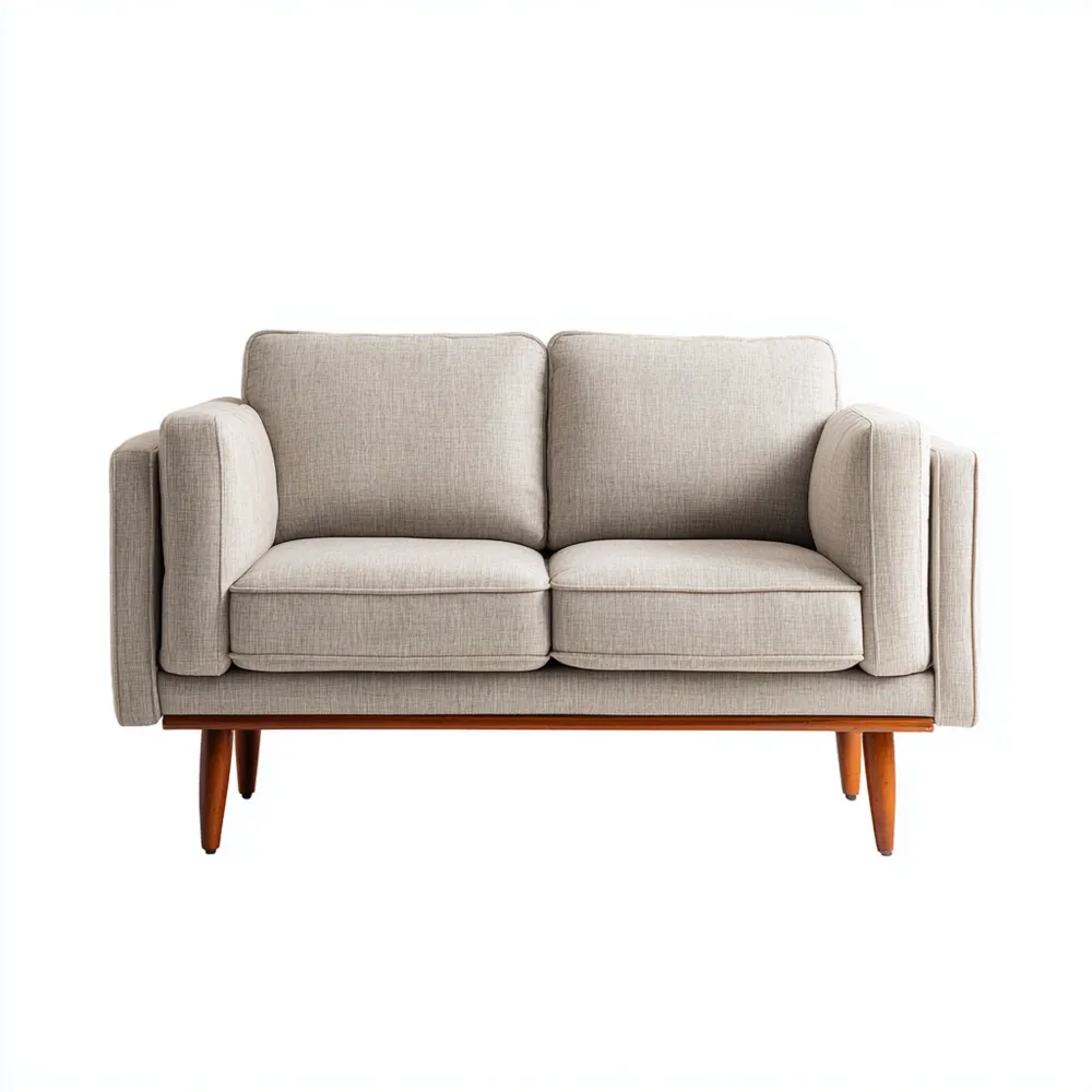 Canapé 2 places Tissu 140x80x85 cm – Beige – Design Contemporain