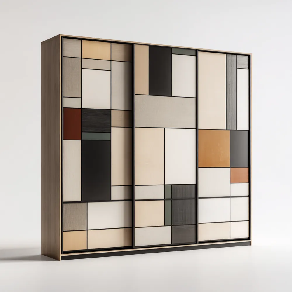 Armoire à portes coulissantes Multicolore 200x220x60 cm – Design contemporain