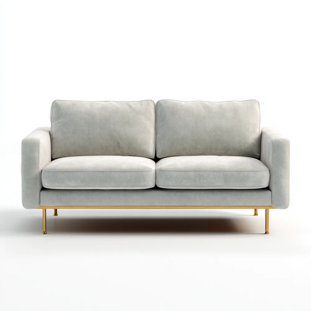 Canapé 2 places Tissu 180x90x80 cm – Gris clair – Design moderne