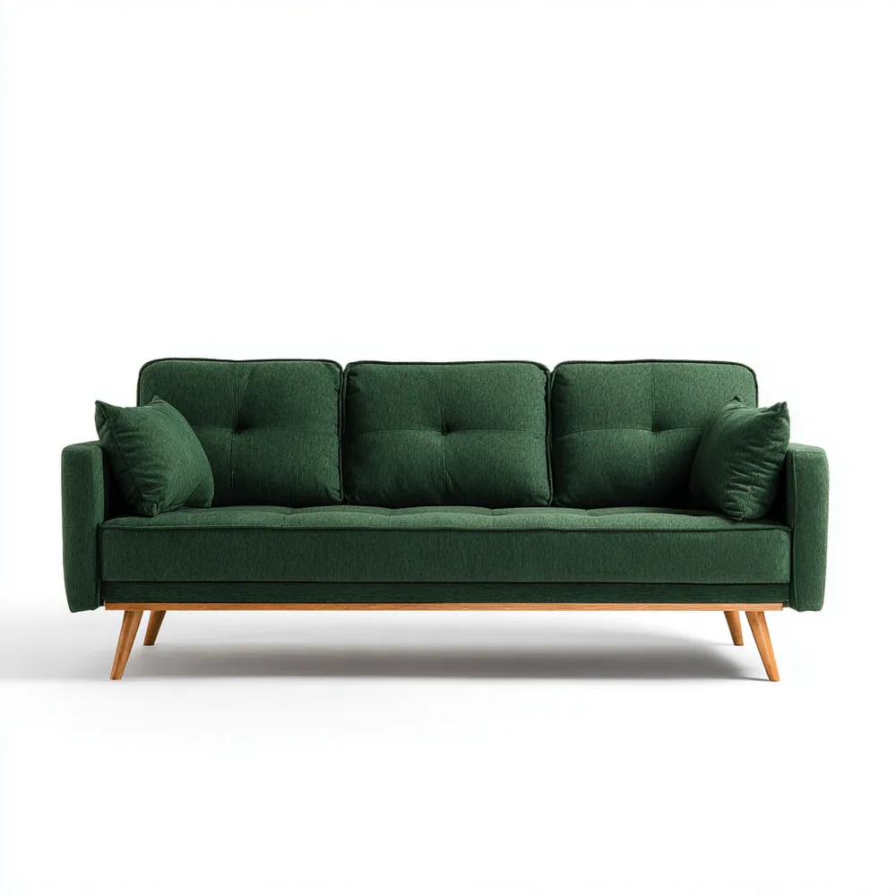 Canapé 2 places Tissu Vert 200x85x90 cm - Design Moderne