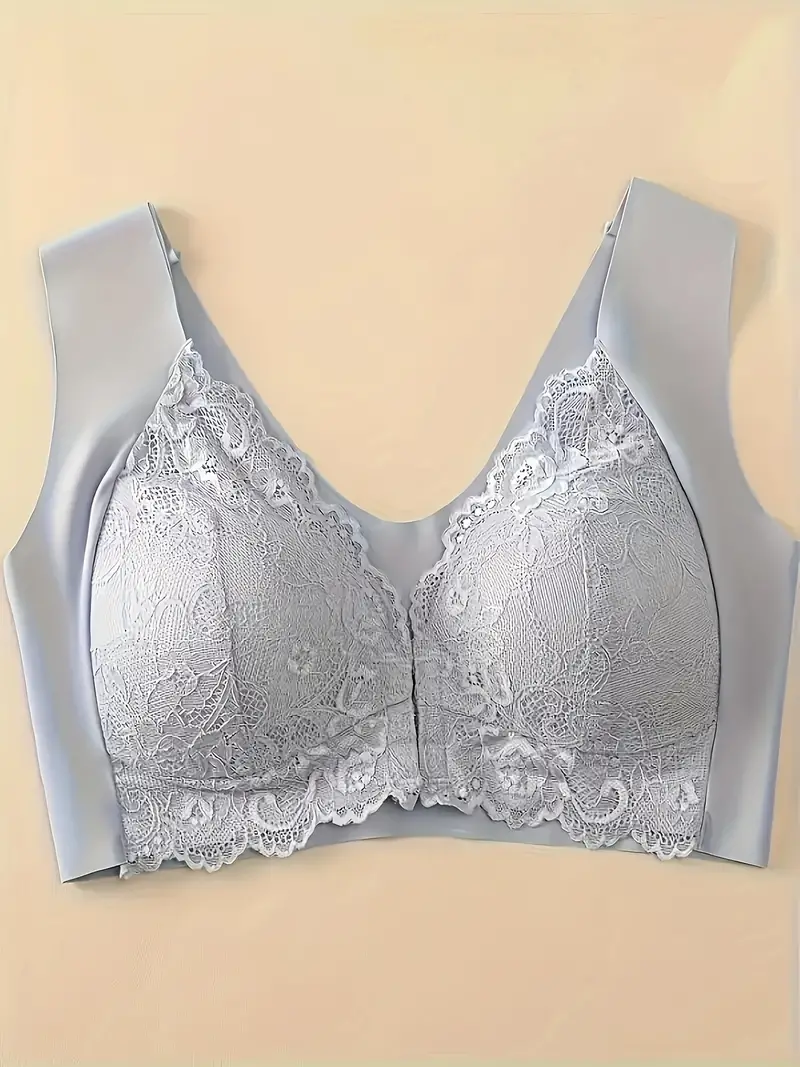 Triumph - (3 piese) 💥Sutien wireless din dantelă cu flori închise