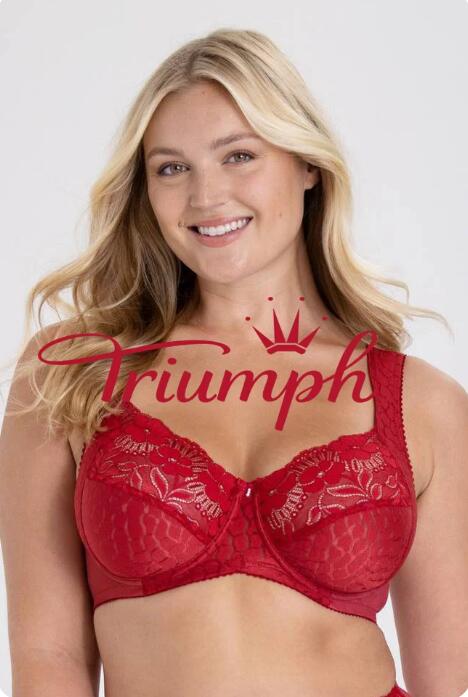 💖Triumph 3 részes szett új virágos csipke patchwork pamut vezeték nélküli push-up melltartó🔥