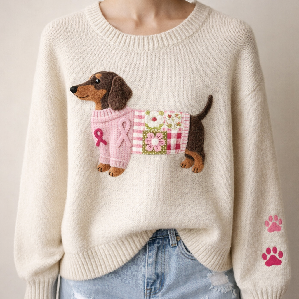 Laarni™ – Pullover mit Hund in Bunten Kleidern