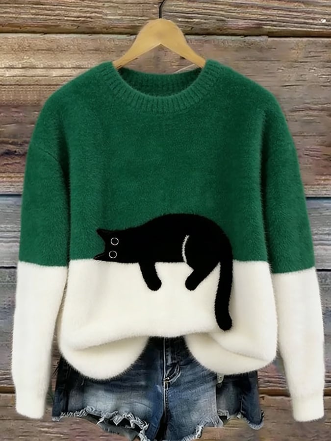 Klaisey™ Sweatshirt mit Katzenmotiv