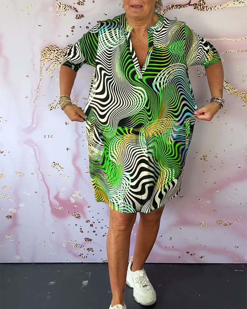 Roya™ - Farbenfrohes Kleid mit V-Ausschnitt