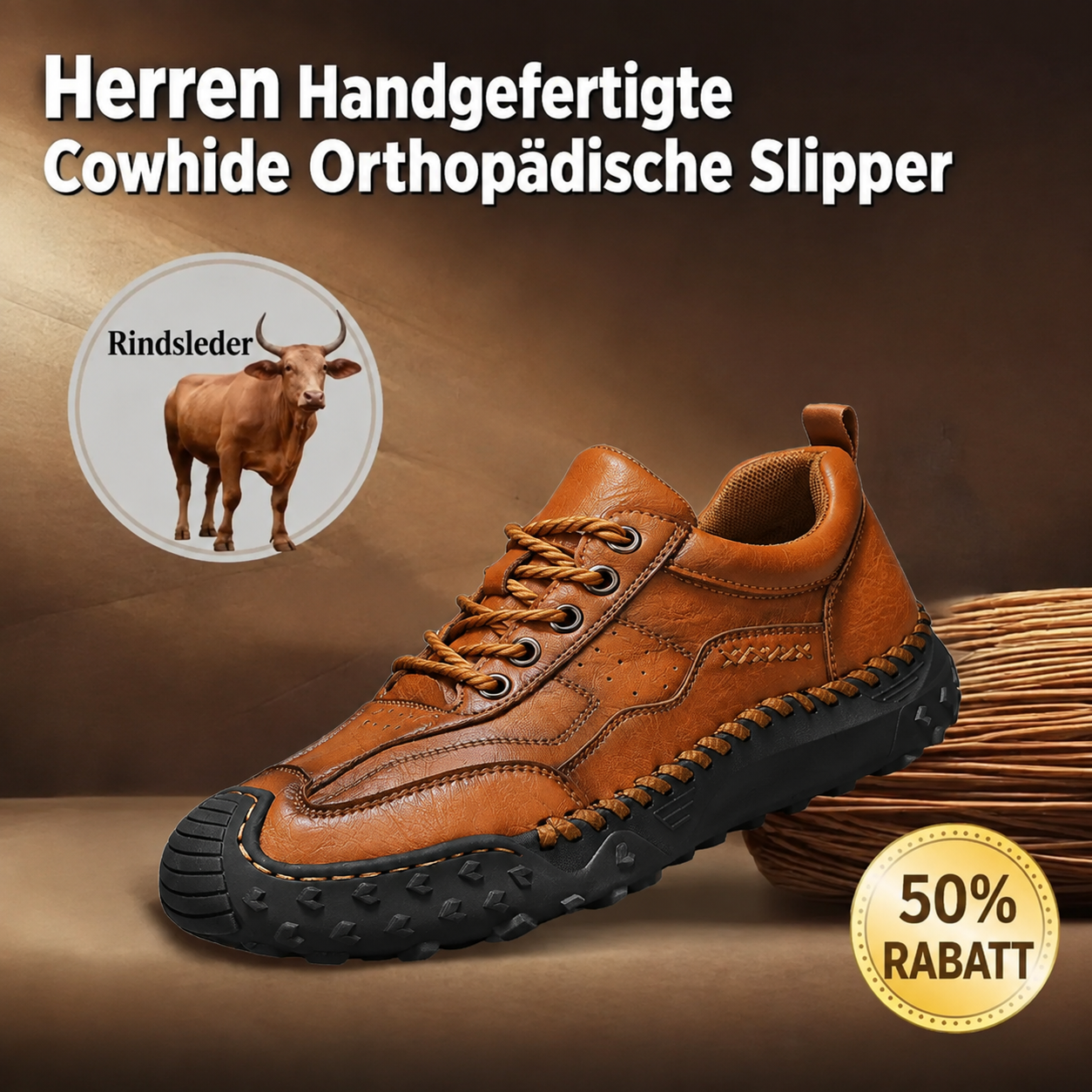 50 % Rabatt | Herren-Echtlederschuhe