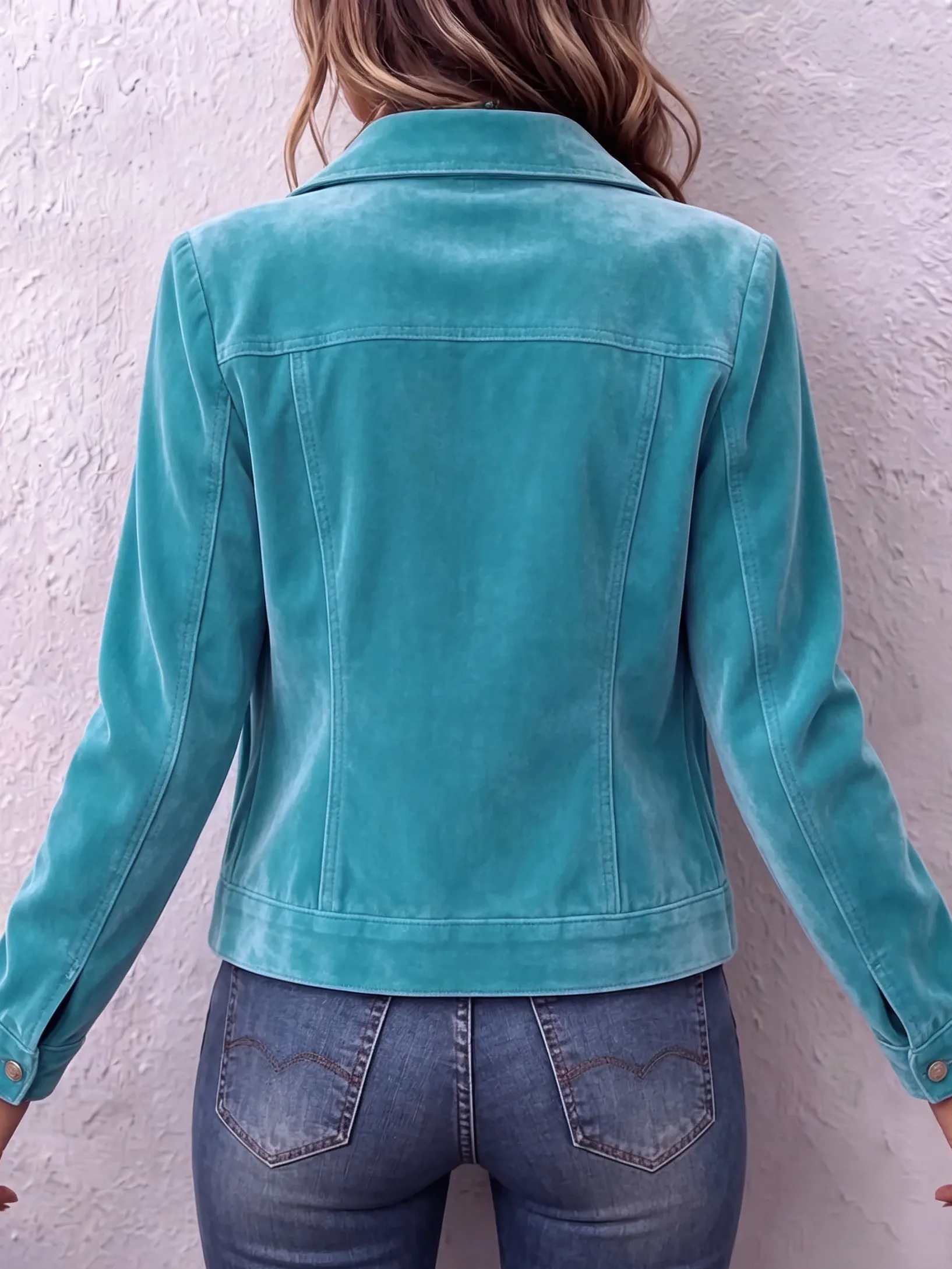 Vintage-Jacke in Samt-Optik mit Brusttaschen