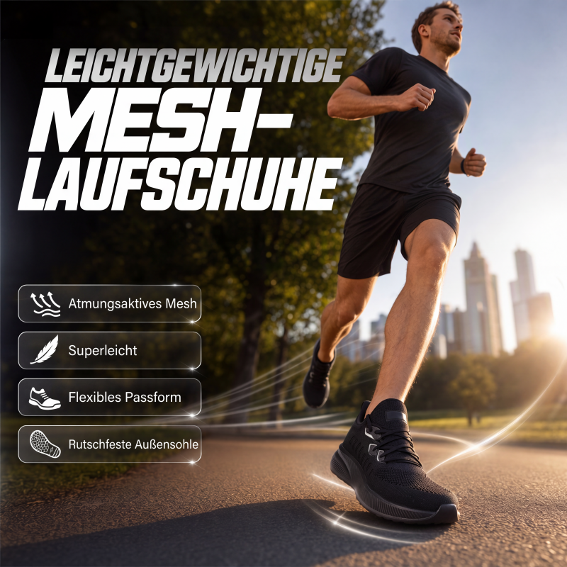 Leichte Herren Sneaker mit atmungsaktivem Mesh-Obermaterial