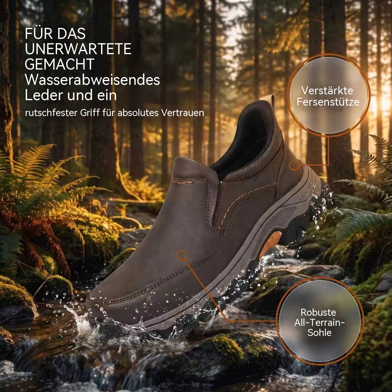 Herrwert - Orthopädische Herren-Gehschuhe aus echtem Leder