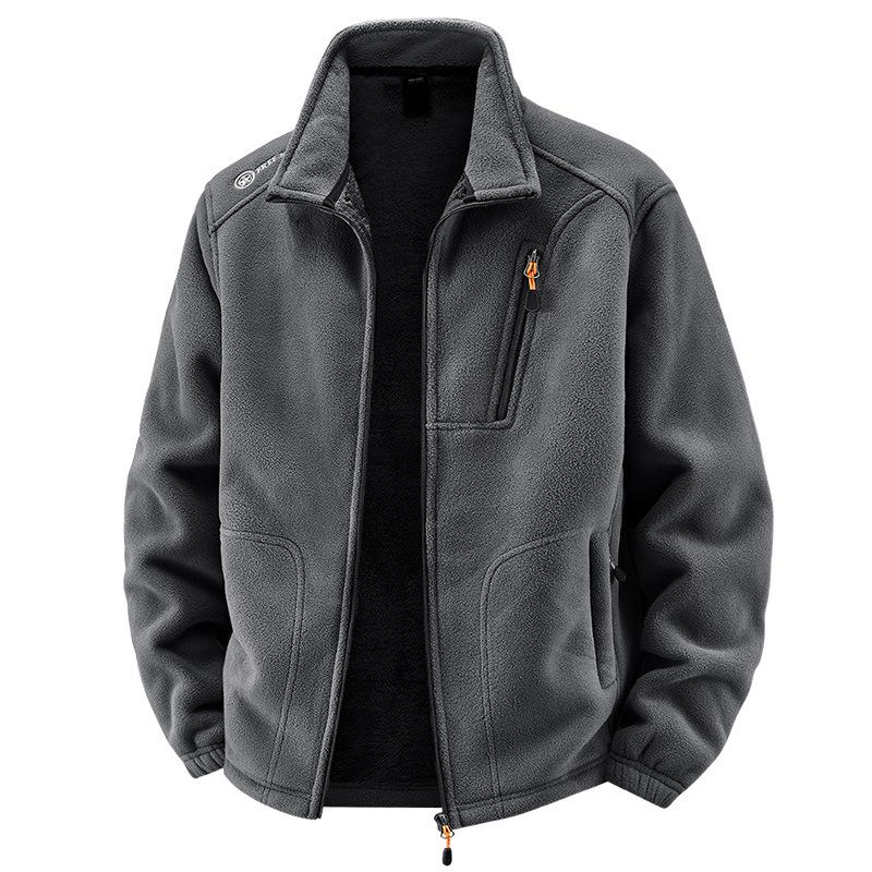 Warme und flauschige dicke Herren-Fleecejacke für Herbst und Winter, lockere Freizeit-Fleecejacke