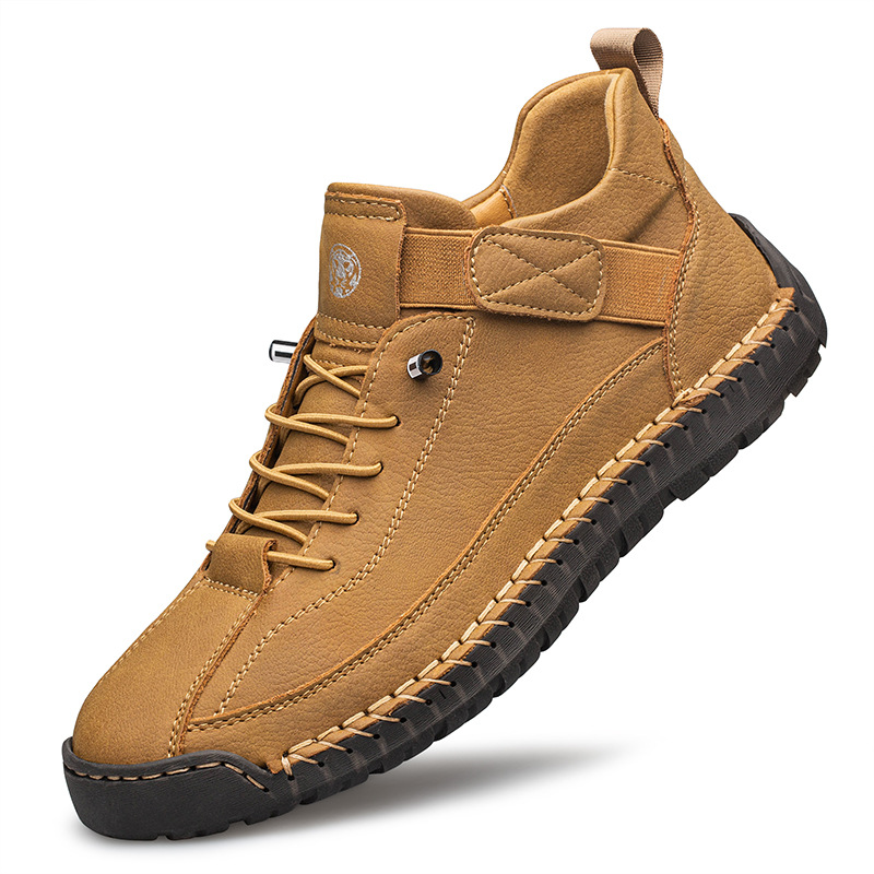 Herren-Freizeitschuhe Orthopädische Wanderschuhe Sommerliche atmungsaktive Sneaker Slipper Wanderschuhe Handgefertigte Leder-Flats