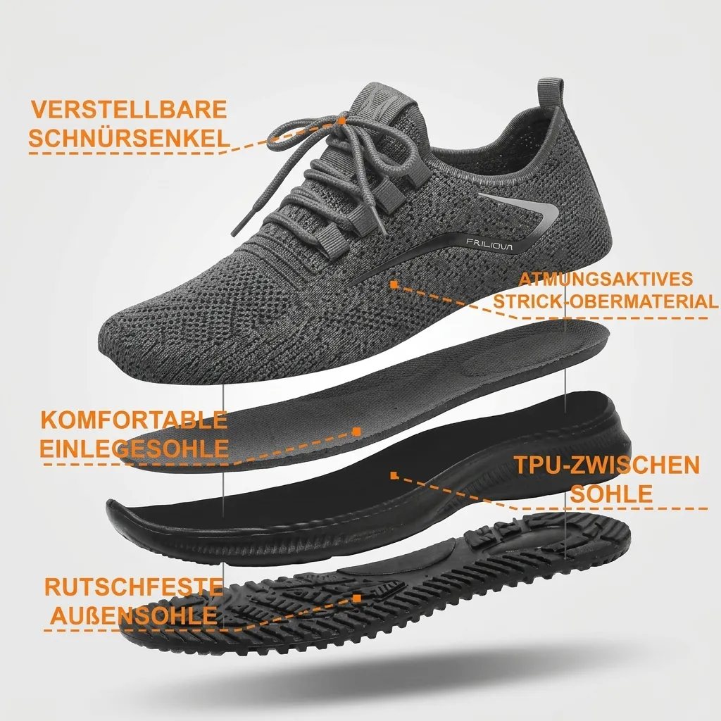 Atmungsaktive und leichte Sportschuhe – Ergonomisch geformte, weiche und bequeme orthopädische Herren-Sportschuhe (bieten Unterstützung des Fußgewölbes und lindern Beschwerden) | Kostenloser Versand