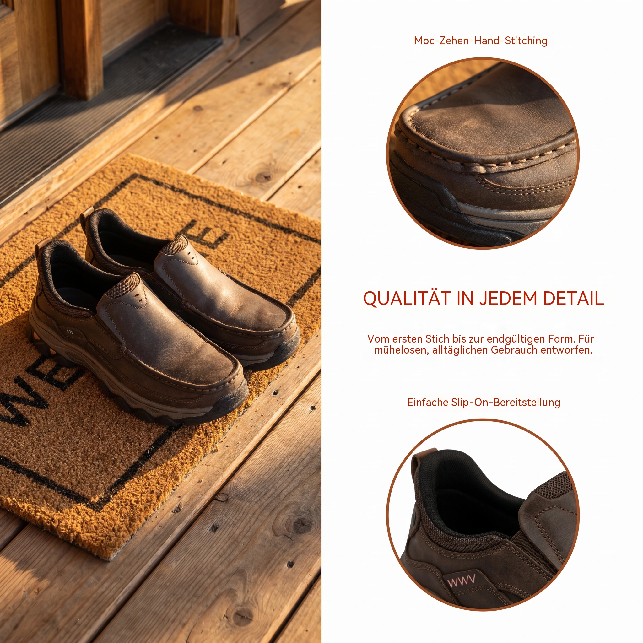 Herrwert - Handgefertigte Herren-Slip-Ons aus Rindsleder
