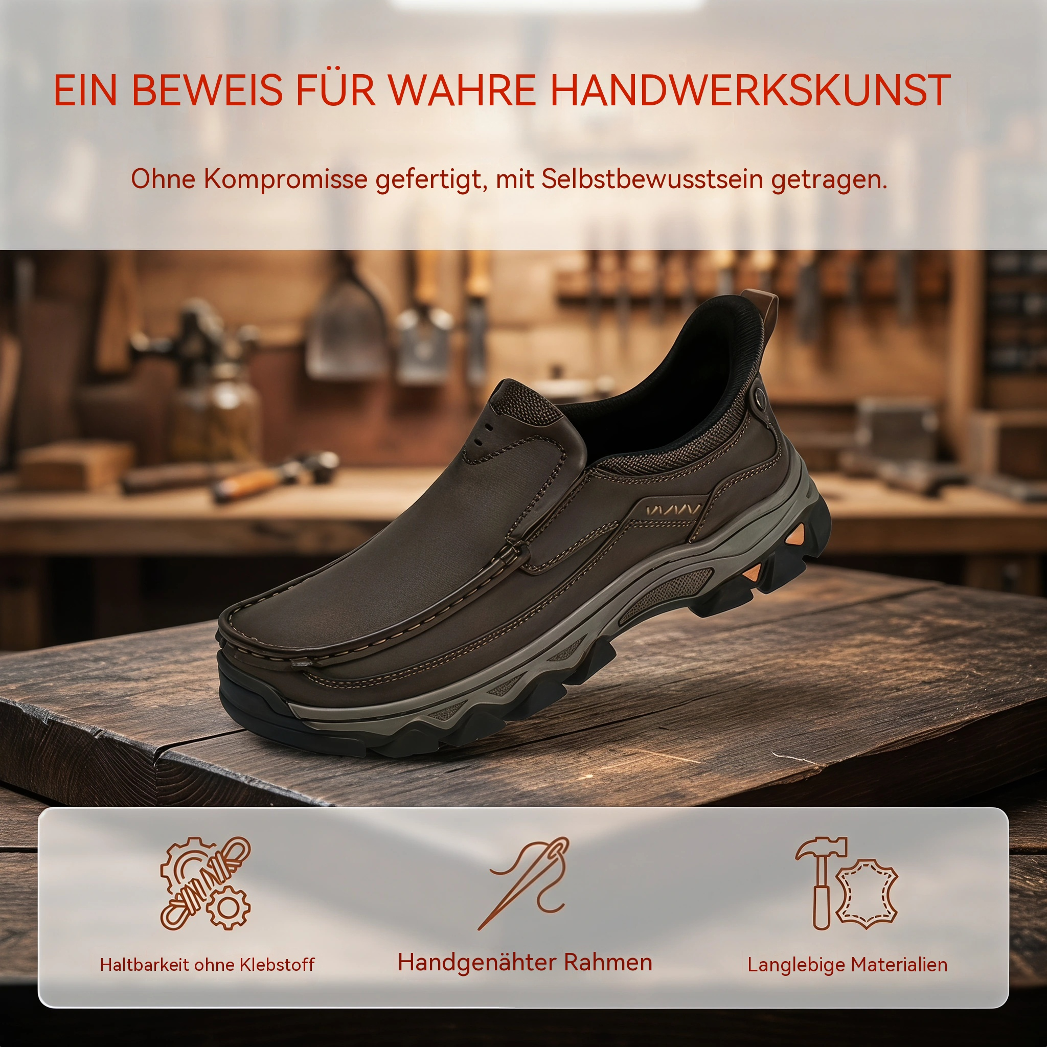 Herrwert - Handgefertigte Herren-Slip-Ons aus Rindsleder