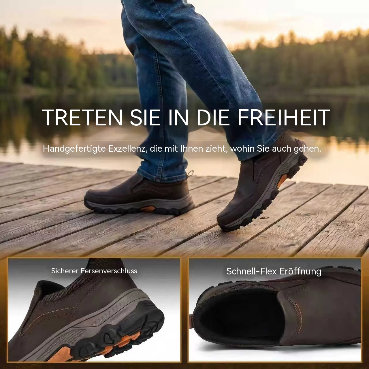 Herrwert - Orthopädische Herren-Gehschuhe aus echtem Leder