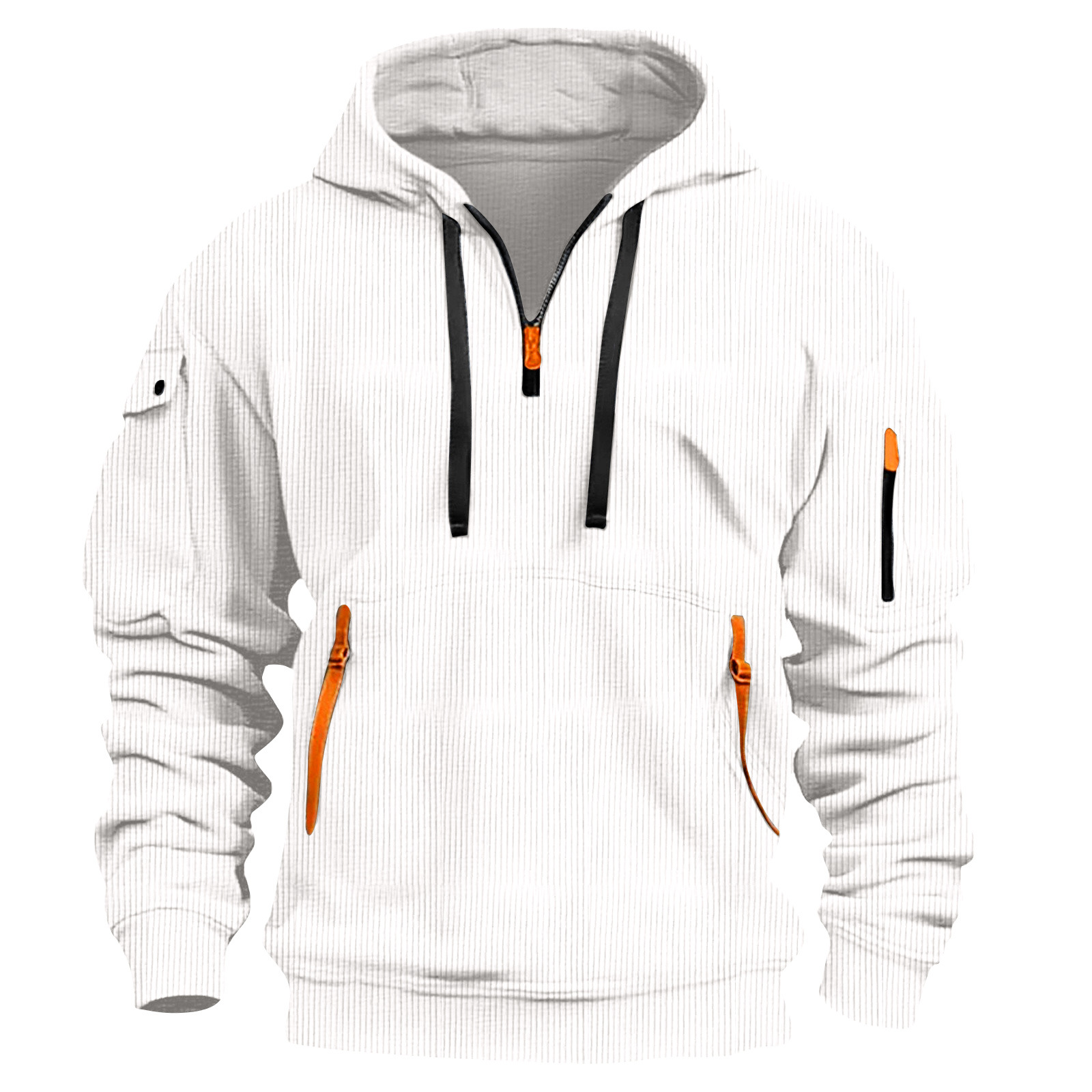 Herrwert | Herren Kapuzenpullover mit Half-Zip und praktischen Reißverschlusstaschen
