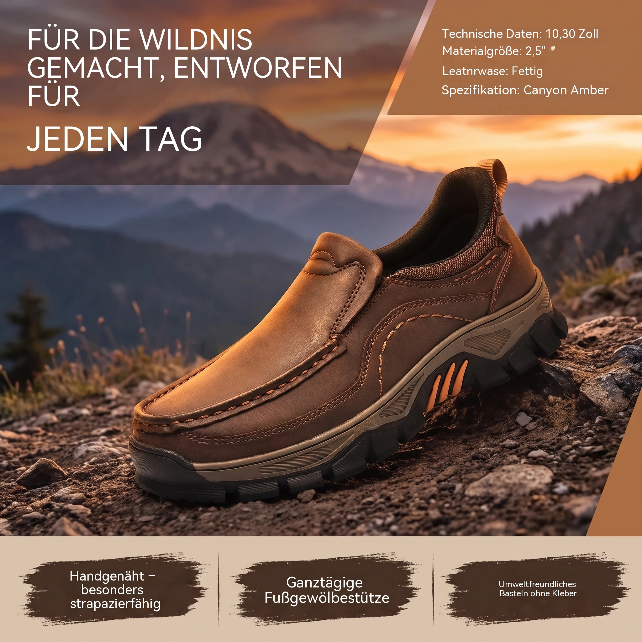 Herrwert - Orthopädische Herren-Gehschuhe aus echtem Leder – handgefertigt