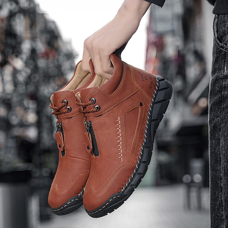 Men's Orthopedic Walking Shoes - Stable Leather Upper | Wide Toe Fit | Healthy Blood Flow | Arch Support Inside | Waterproof | Pressure Relief