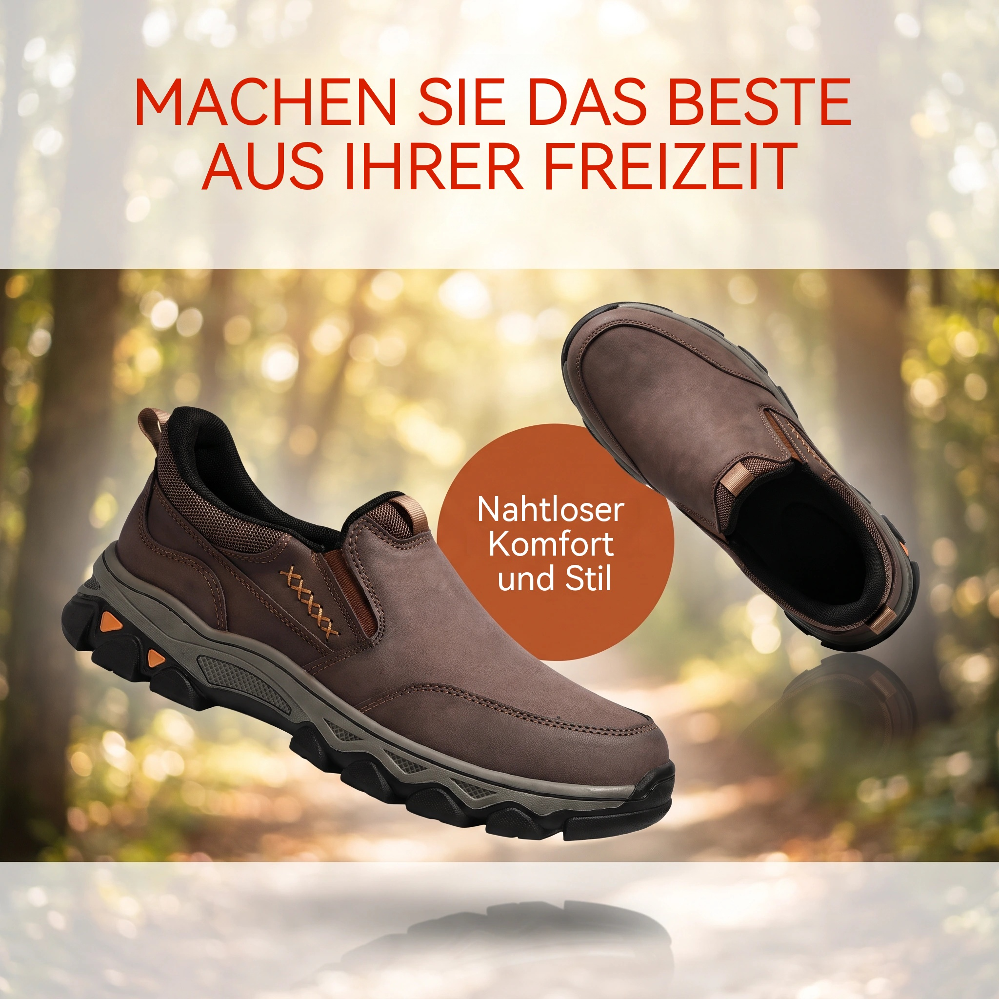 Herrwert - Orthopädische Outdoor-Schuhe für Herren aus echtem Leder