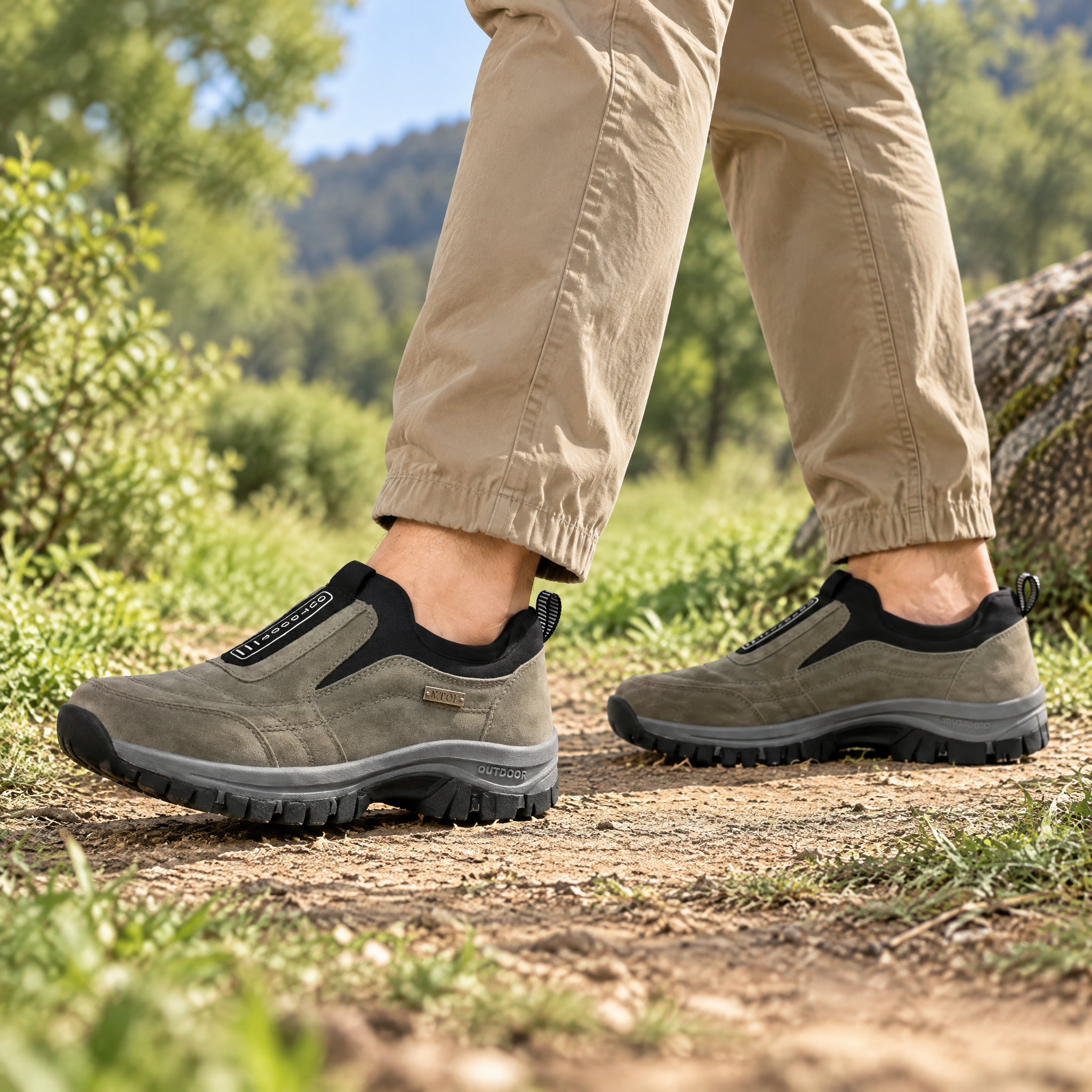 Herrwert - Herren Slip-On Outdoor Wanderschuhe