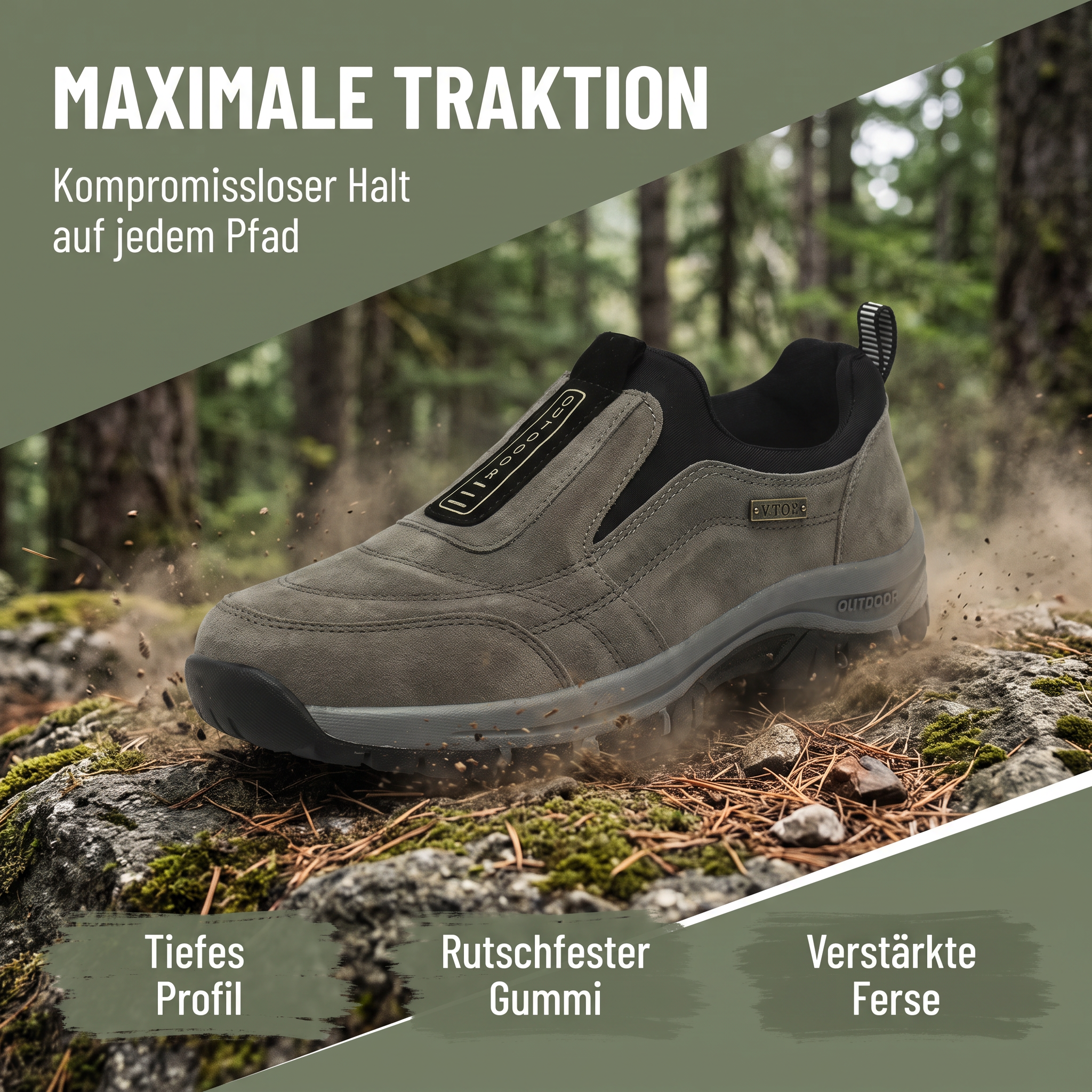 Herrwert - Herren Slip-On Outdoor Wanderschuhe