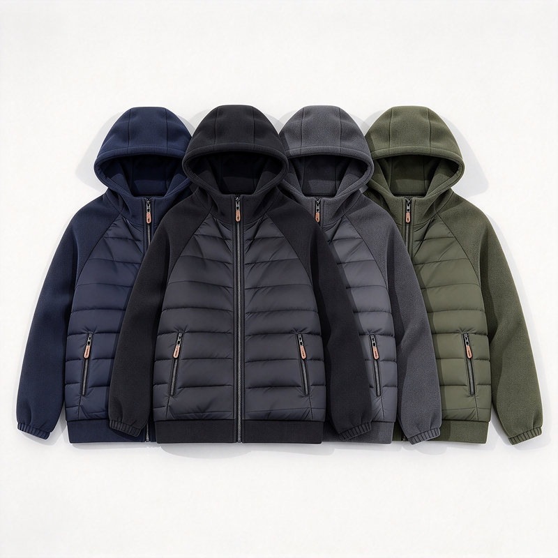 Herrwert | Herren Hybrid-Steppjacke mit Kapuze und wärmender Polsterung für den Winter