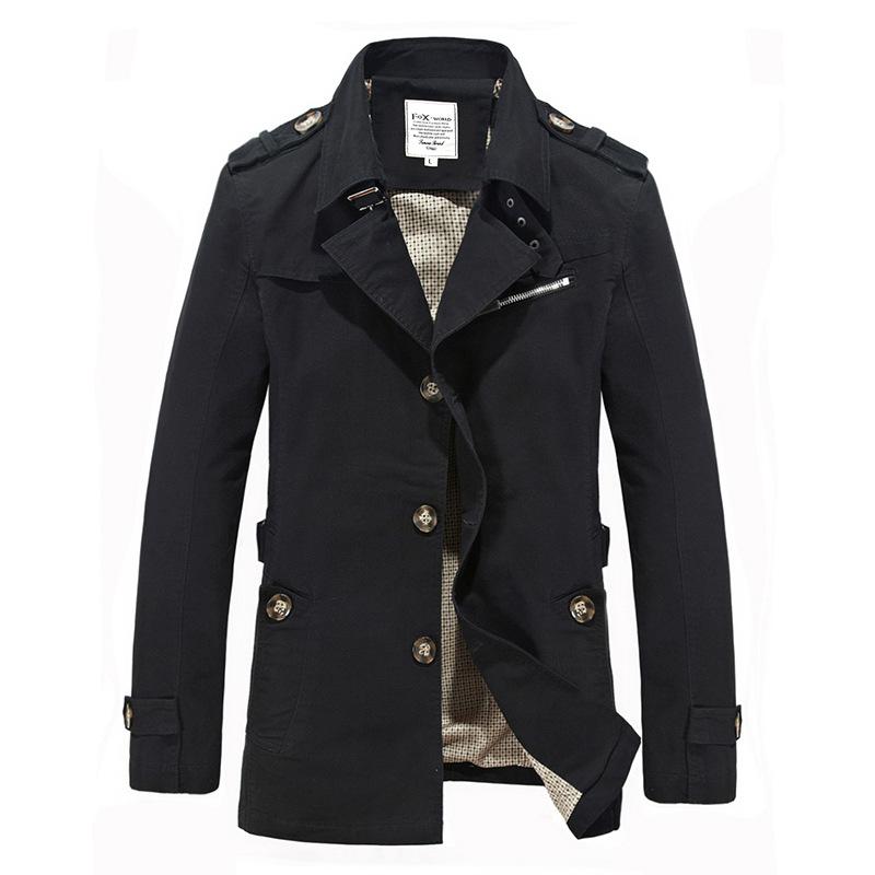 Herren Frühling Herbst Lässiger Trenchcoat Reine Baumwolle Mittellang Große Größen Lockerer Parka Oberbekleidung Für Große Männer Tägliche Kleidung
