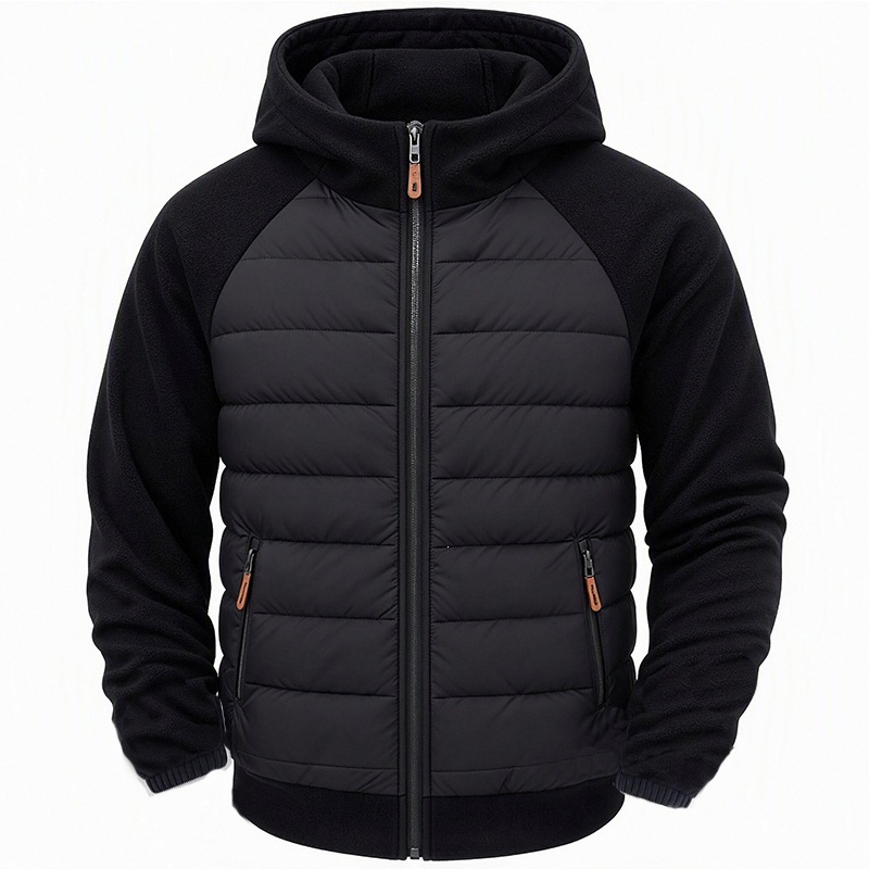 Herrwert | Herren Hybrid-Steppjacke mit Kapuze und wärmender Polsterung für den Winter
