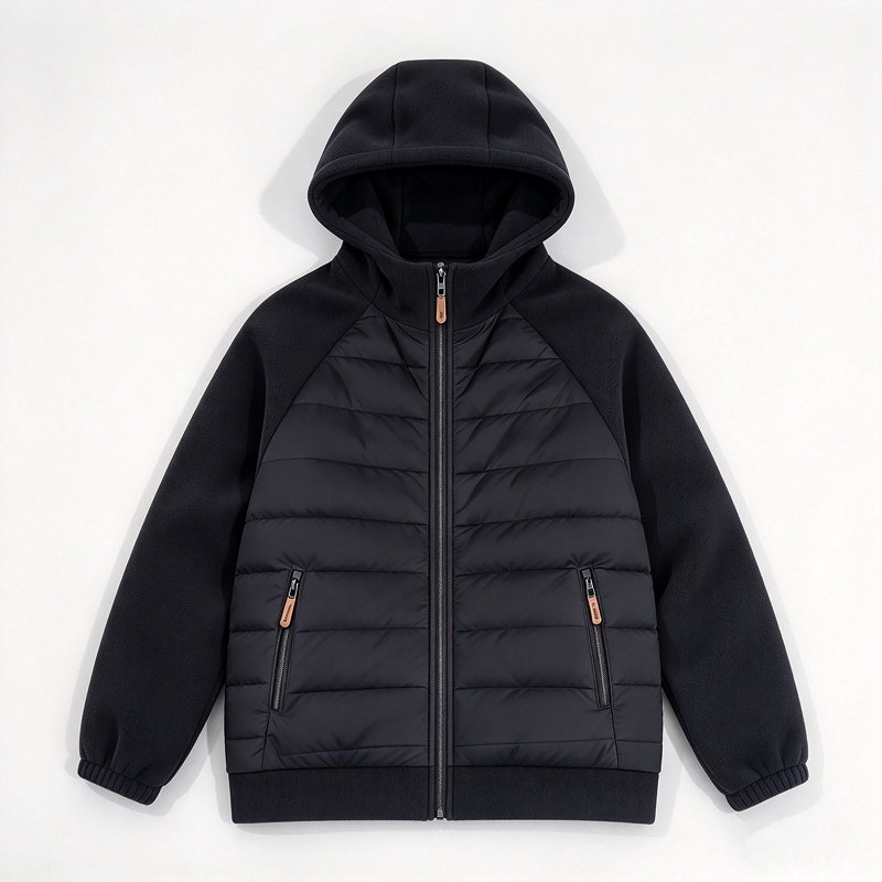 Herrwert | Herren Hybrid-Steppjacke mit Kapuze und wärmender Polsterung für den Winter