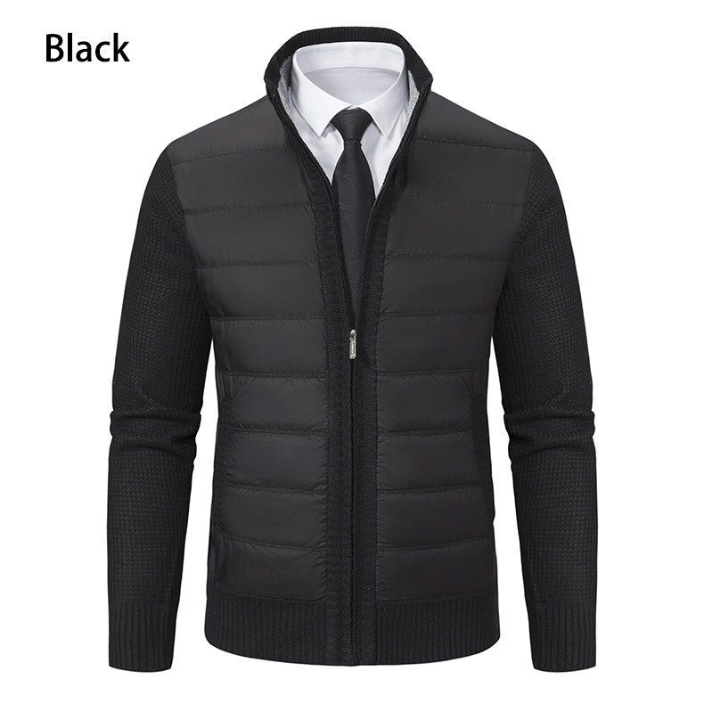 Herrwert | Herren Thermo-Strickjacke mit Stehkragen, warmer Fütterung und Steppfront