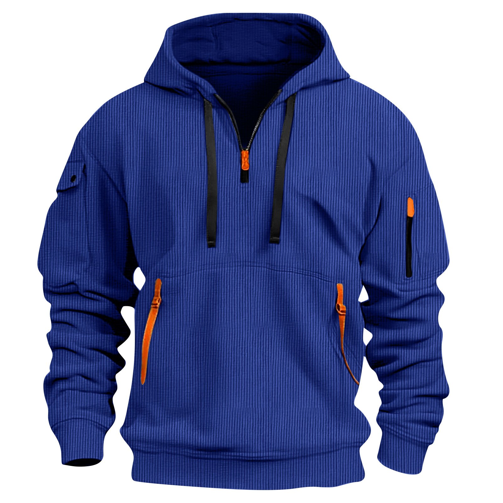 Herrwert | Herren Kapuzenpullover mit Half-Zip und praktischen Reißverschlusstaschen