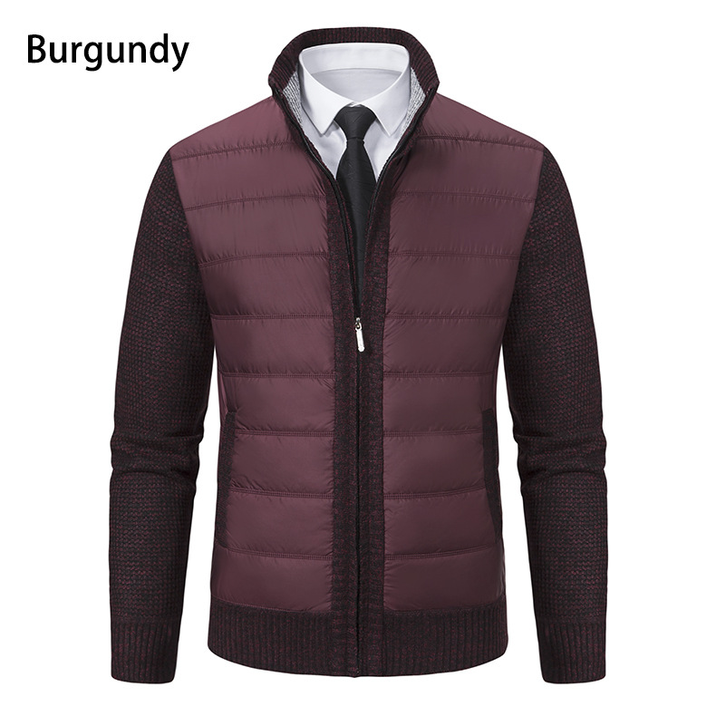 Herrwert | Herren Thermo-Strickjacke mit Stehkragen, warmer Fütterung und Steppfront
