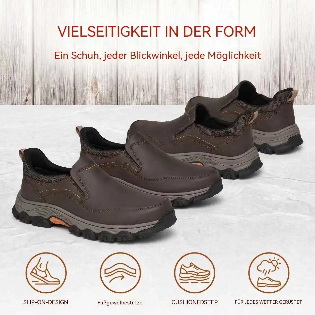 Herrwert - Orthopädische Herren-Gehschuhe aus echtem Leder