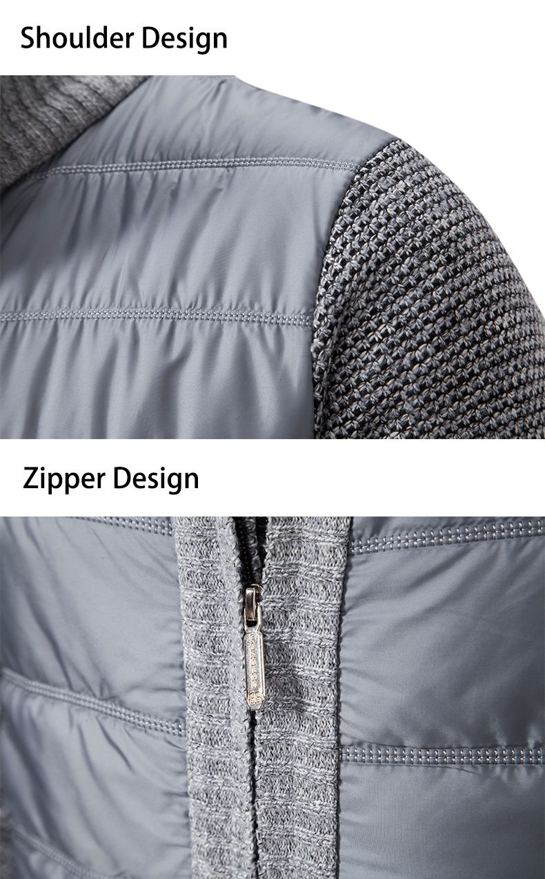 Herrwert | Herren Thermo-Strickjacke mit Stehkragen, warmer Fütterung und Steppfront