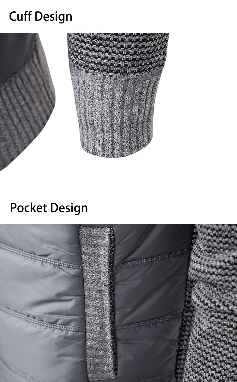 Herrwert | Herren Thermo-Strickjacke mit Stehkragen, warmer Fütterung und Steppfront