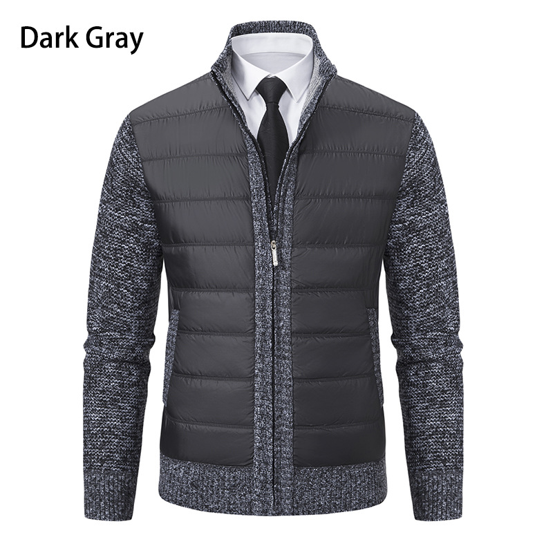 Herrwert | Herren Thermo-Strickjacke mit Stehkragen, warmer Fütterung und Steppfront