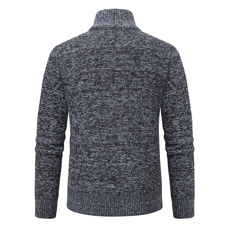Herrwert | Herren Thermo-Strickjacke mit Stehkragen, warmer Fütterung und Steppfront
