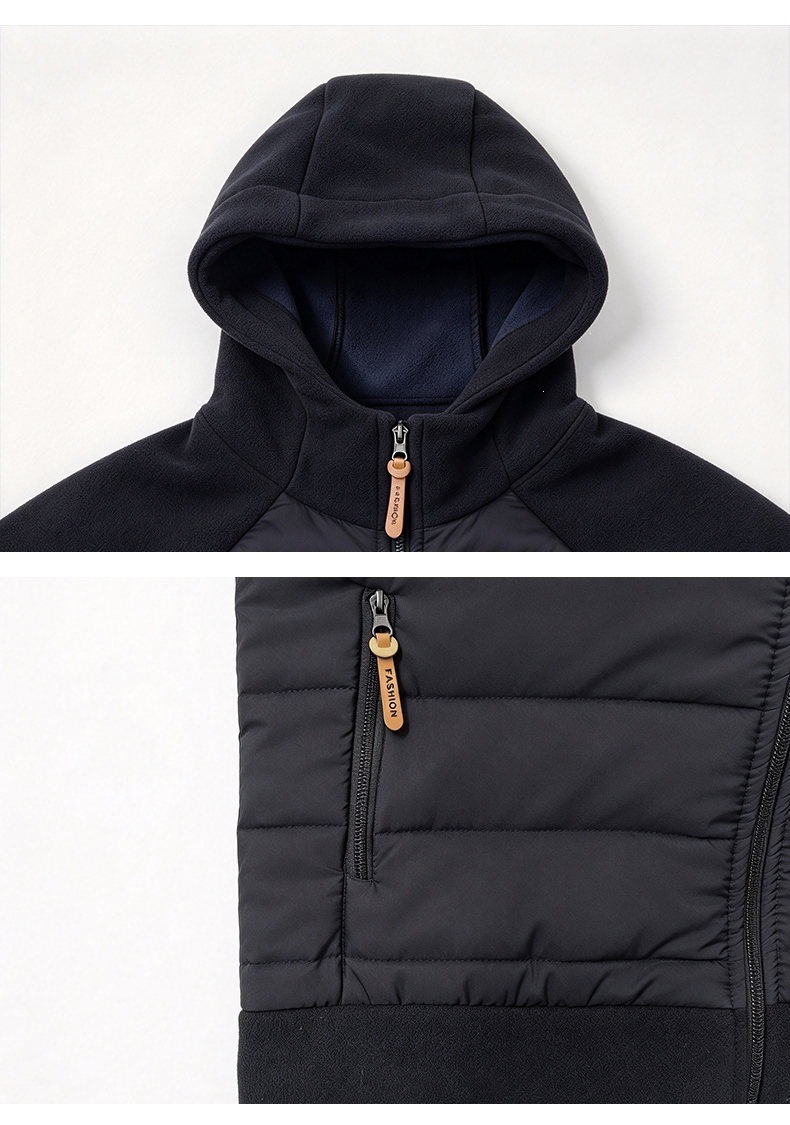 Herrwert | Herren Hybrid-Steppjacke mit Kapuze und wärmender Polsterung für den Winter