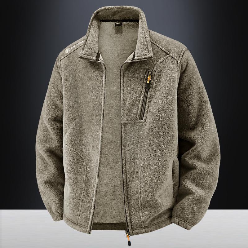 Warme und flauschige dicke Herren-Fleecejacke für Herbst und Winter, lockere Freizeit-Fleecejacke