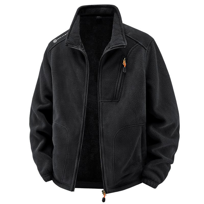 Warme und flauschige dicke Herren-Fleecejacke für Herbst und Winter, lockere Freizeit-Fleecejacke
