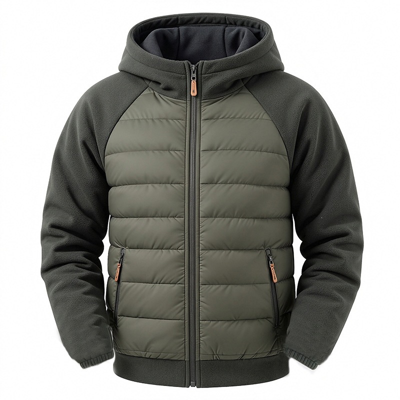 Herrwert | Herren Hybrid-Steppjacke mit Kapuze und wärmender Polsterung für den Winter