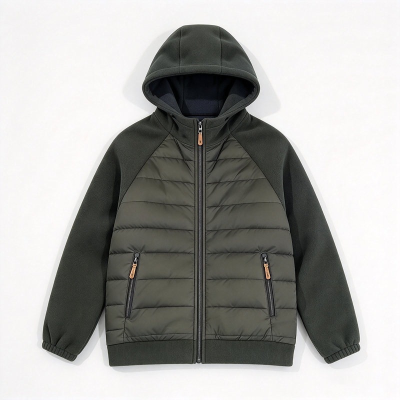Herrwert | Herren Hybrid-Steppjacke mit Kapuze und wärmender Polsterung für den Winter