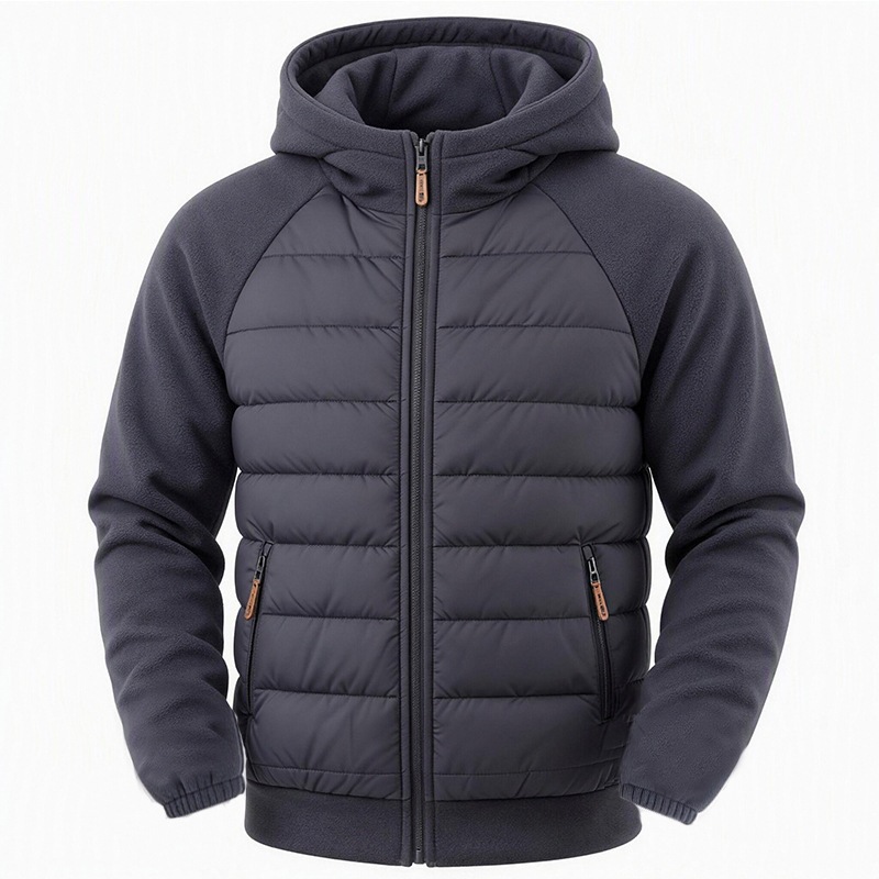 Herrwert | Herren Hybrid-Steppjacke mit Kapuze und wärmender Polsterung für den Winter